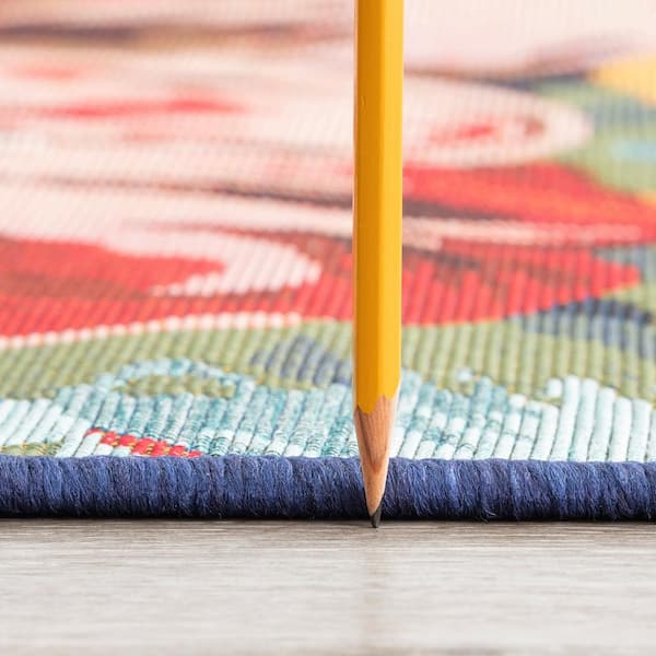 Stunning Multi-Color 8 ft. x 10 ft. Floral Indoor/Outdoor Area Rug