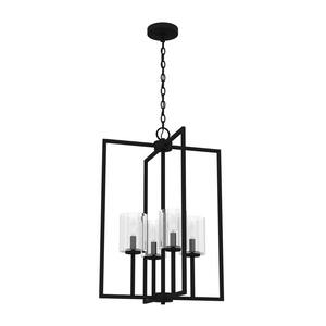 Kerrison 4-Light Natural Iron Island Pendant Light with Seeded Glass Shades