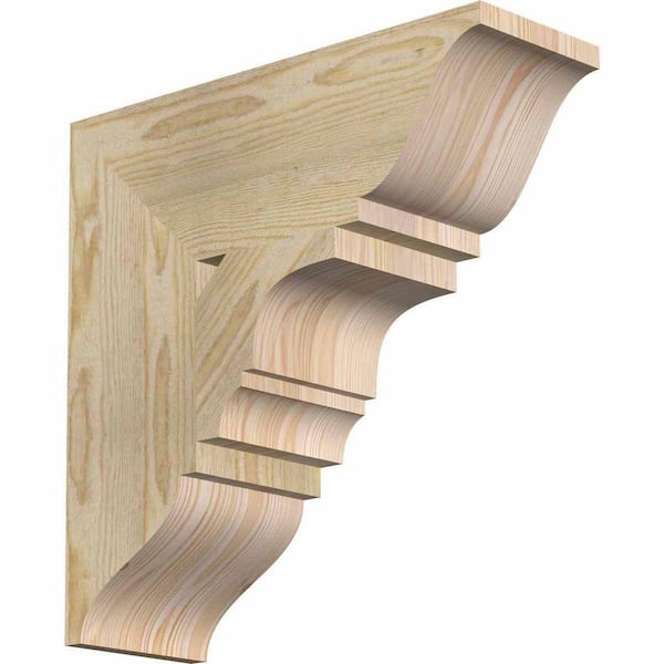Ekena Millwork 6 in. x 18 in. x 18 in. Douglas Fir Balboa Traditional Rough Sawn Bracket