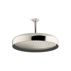 Statement Round 1-Spray Patterns 2.5 GPM 14 in. Ceiling Mount Rainhead Fixed Shower Head in Vibrant Polished Nickel