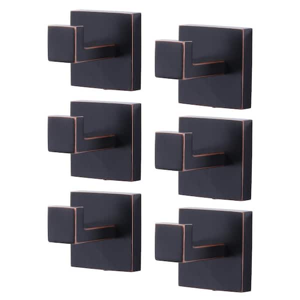 WOWOW Stainless Steel Single J-Hook Robe/Towel Hook in Oil Rubbed Bronze 6-Pack