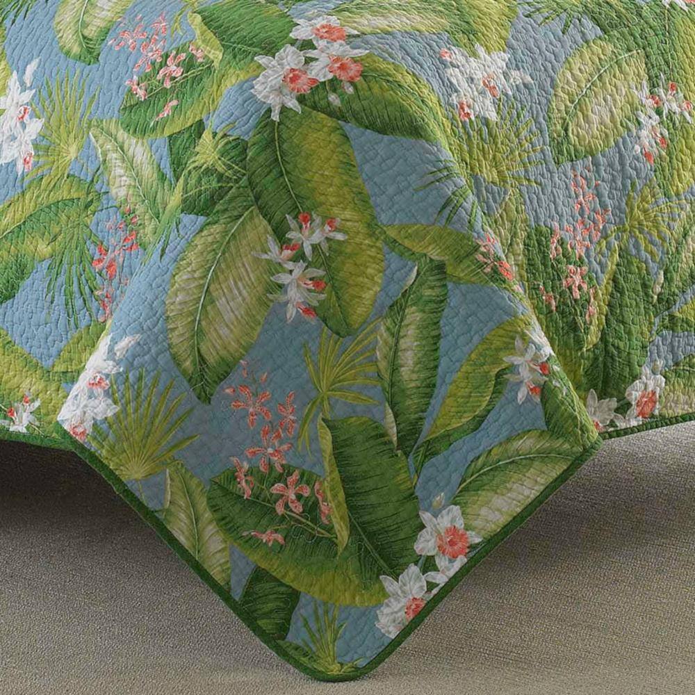 Blue Sky Reversible Full Cotton Quilt Set with Matching Shams
