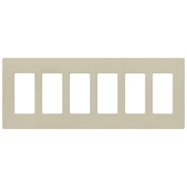 Lutron Claro 6 Gang Wall Plate for Decorator/Rocker Switches, Satin, Clay (SC-6-CY) (1-Pack)