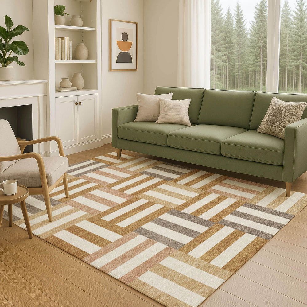 Chantille Machine Washable Indoor/Outdoor Abstract ACN2332 Paprika 3 ft. x 4 ft. Area Rug price history on PriceWatchPro