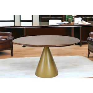 Brown Wood 48 in. Pedestal Dining Table Seats 4