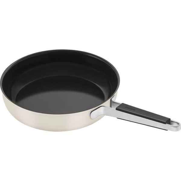 11 in. Ivory Stainless Steel Ceramic Coated Nonstick Frying Pan