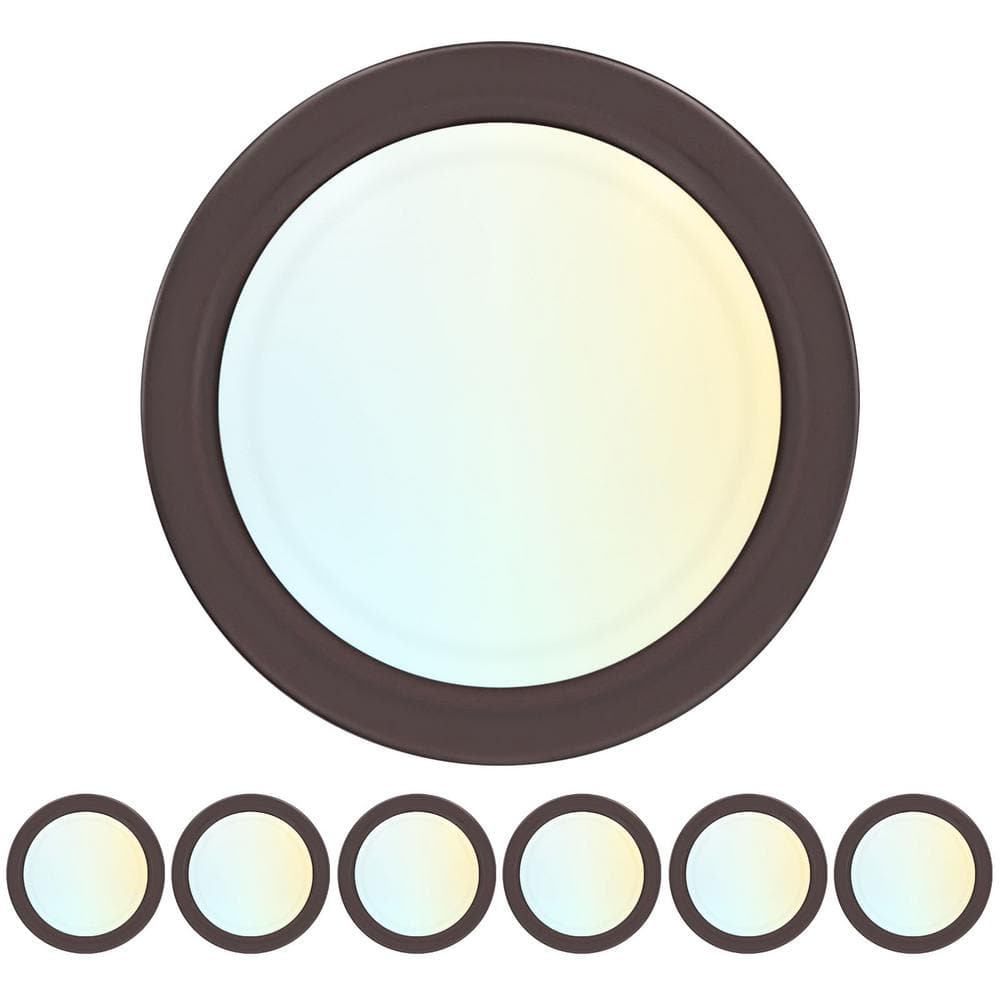 6 in. LED Disk Lights, Dimmable Flush Mount, 5CCT 2700K - 5000K, 12.5 Watt, 1000LM, Damp Rated Bronze 6 Pack price history on PriceWatchPro