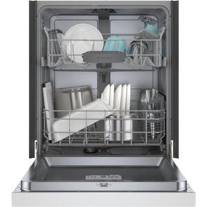 100 Series 24 in. White Front Control Tall Tub Dishwasher with Hybrid Stainless Steel Tub, 50 dBA