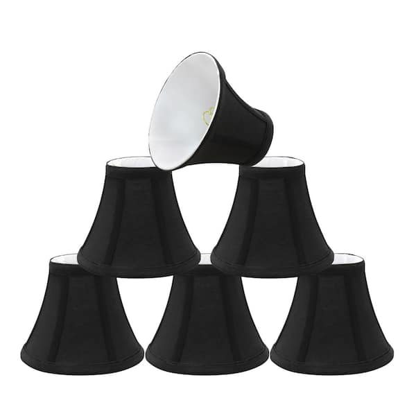 Aspen Creative 30034-6 Bell Shaped Clip-On Shade Black 6 Pack 