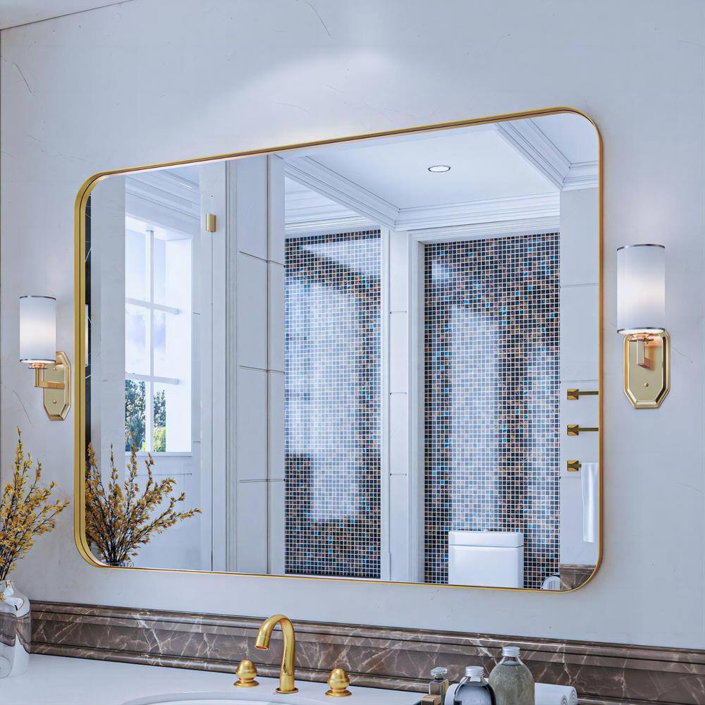 TOOLKISS 48 in. W x 36 in. H Rectangular Aluminum Framed Wall Bathroom ...