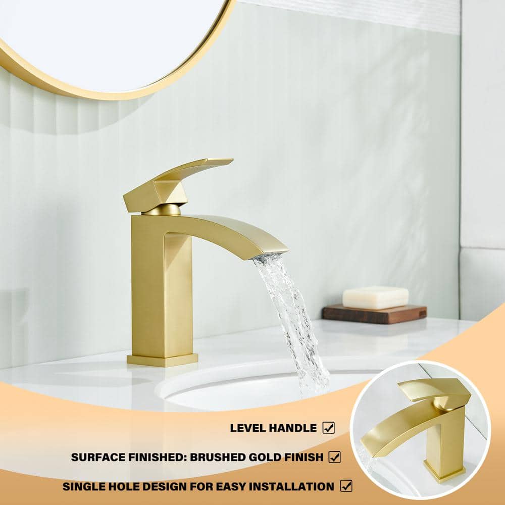 Brushed Gold Single-Handle Bathroom Faucet