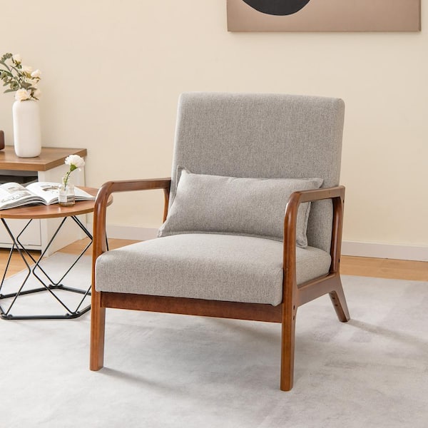 Costway Gray Modern Accent Chair Leisure Armchair with