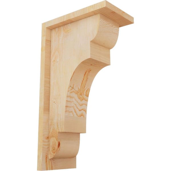 Ekena Millwork 6 in. x 10 in. x 18 in. Douglas Fir New Brighton Rough Sawn Corbel with Backplate
