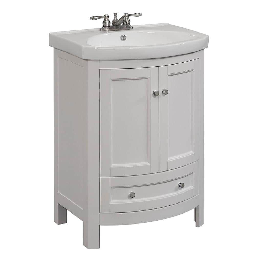 Bellina White 24-Inch Freestanding Single Vanity Set