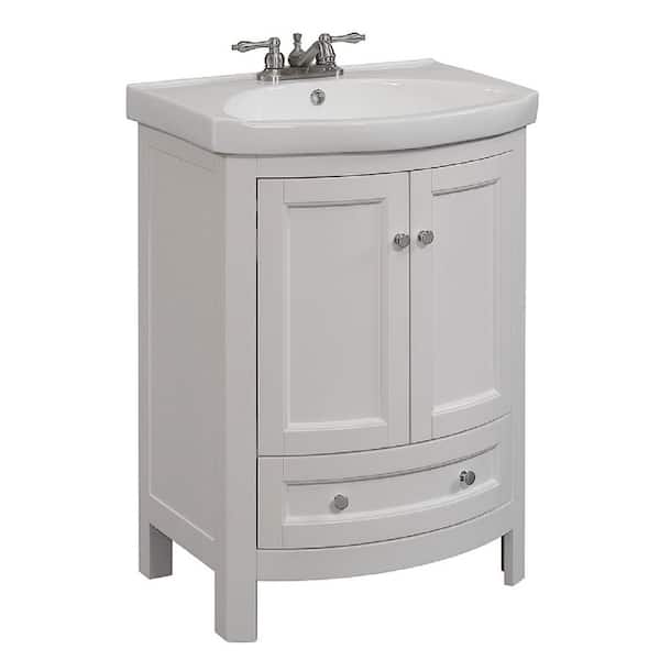 Runfine 24 in. W x 19 in. D x 34 in. H Vanity in White with Runfine 24 in. W x 19 in. D x 34 in. H Vanity in White with