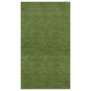 Evergreen Collection Waterproof Solid Indoor/Outdoor (6'6" x 23') 7 ft. x 23 ft. Green Artificial Grass Runner Rug