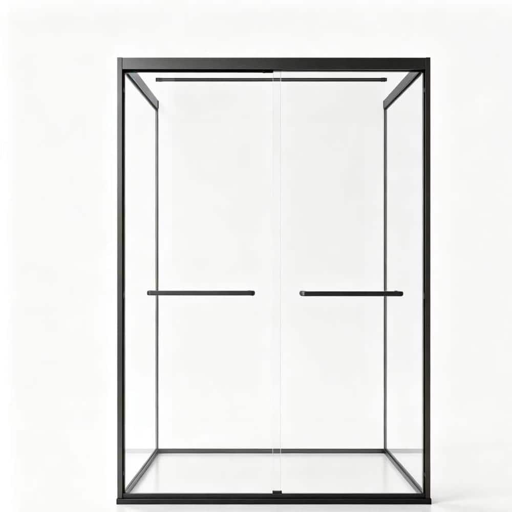 44-48 In W x 72 In H Semi-Frameless Bypass Shower Door, 6mm Tempered Glass, Matte Black Hardware price history on PriceWatchPro