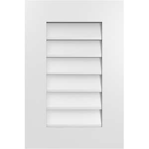 16 in. x 24 in. Rectangular White PVC Paintable Gable Louver Vent Non-Functional
