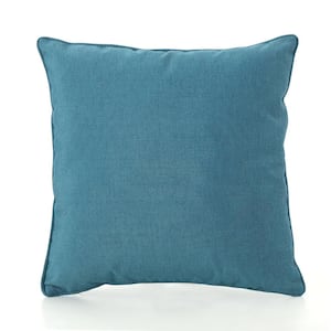 Teal Square Outdoor Bolster Pillow