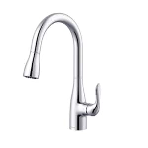 Viper Single Handle Pull Down Sprayer Kitchen Faucet with Deck Plate 1.75 GPM in Chrome