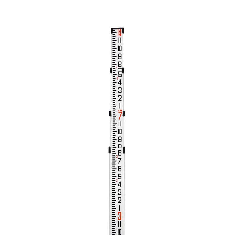 14 ft. 8th 4 Section Aluminum Dual Sided Grade Rod Inches