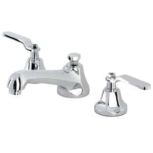 Whitaker 8 in. Widespread 2-Handle Bathroom Faucets with Brass Pop-Up in Polished Chrome