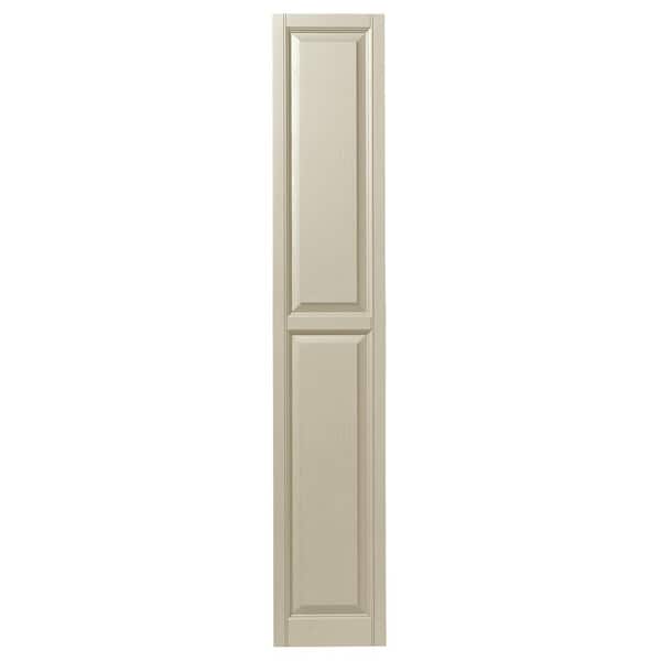 Ply Gem 15 in. x 71 in. Raised Panel Polypropylene Shutters Pair in Sand Dollar