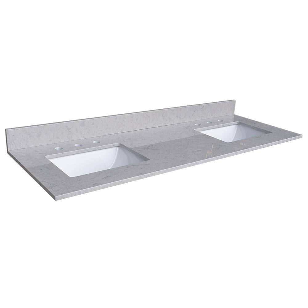 Carrara White 22" Engineered Stone Bathroom Side Splash