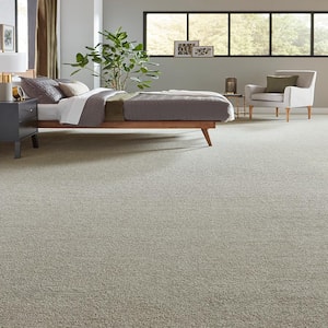 Tailored Trends II Sophisticated Gray 15 ft. 47 oz. Polyester Textured Installed Carpet