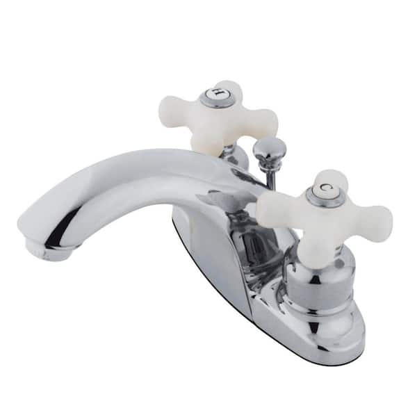 Kingston Brass English Country 4 in. Centerset 2-Handle Bathroom Faucet in Chrome