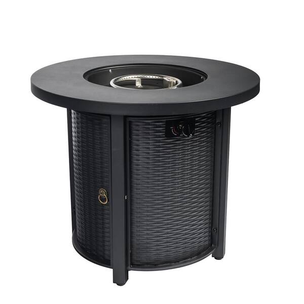 28" Tabletop Propane Fire Pit - 40,000 BTU Portable Outdoor Fireplace With Lava Rocks