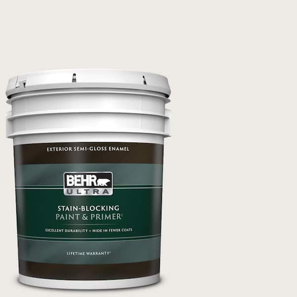 BEHR ULTRA 5 gal. #750A-1 Chalk color Semi-Gloss Enamel Exterior Paint & Primer