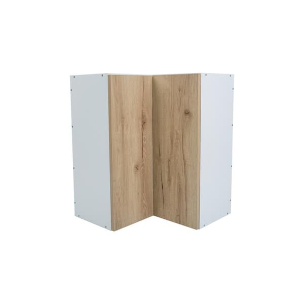 Cambridge Radiance 24 in. W x 12 in. D x 30 in. H Ready to Assemble Slab Corner Diagonal Kitchen Cabinet in Light Oak