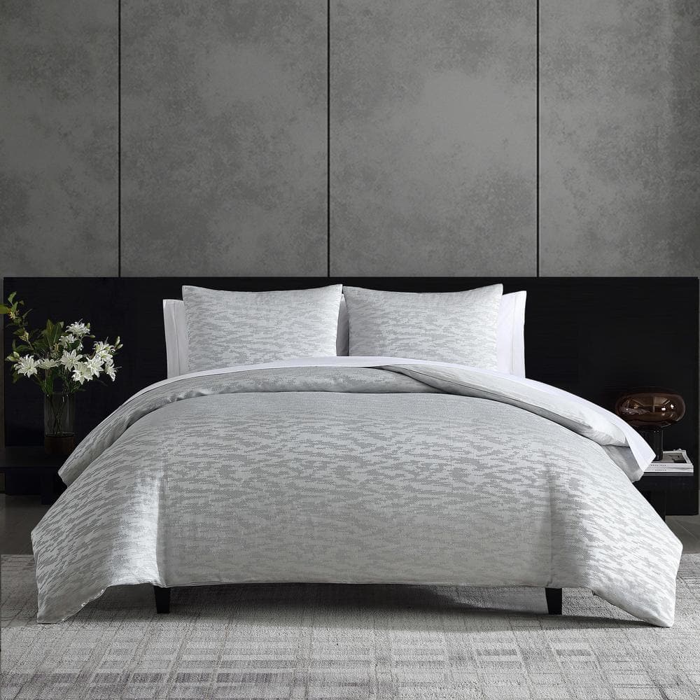 Illusion 3-Piece Pastel Gray Plain Weave Polyester Queen Duvet Cover Set price history on PriceWatchPro