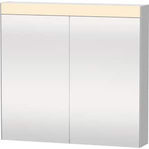 Light and Mirror 31.875 in. W x 29.875 in. H White Surface Mount Medicine Cabinet