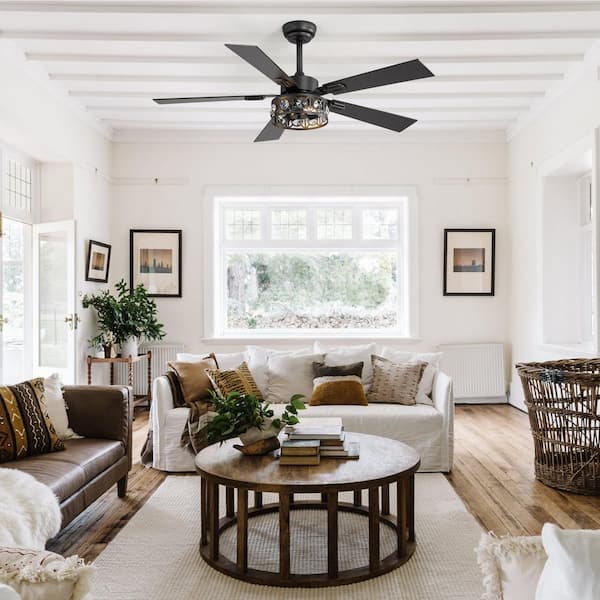 Breezary Sergio 48 in. Indoor Crystal Black Ceiling Fans