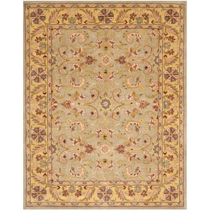 SAFAVIEH Heritage Gray/Charcoal 8 ft. x 10 ft. Border Area Rug HG736A-8 ...