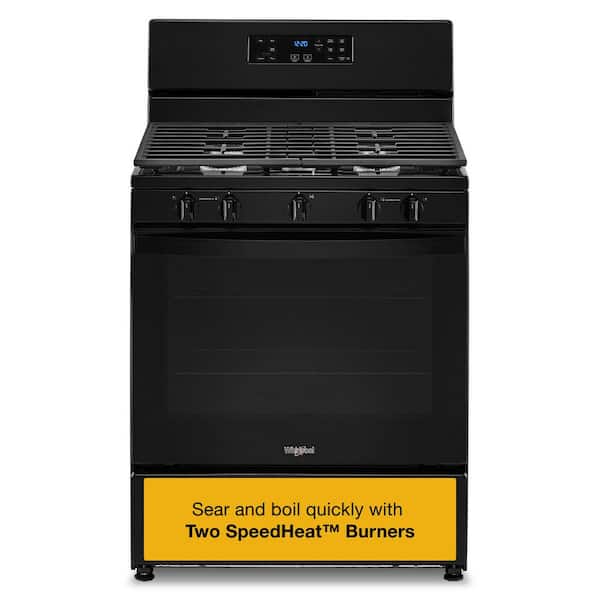 30 in. 5-Burner Freestanding Gas Range in Black