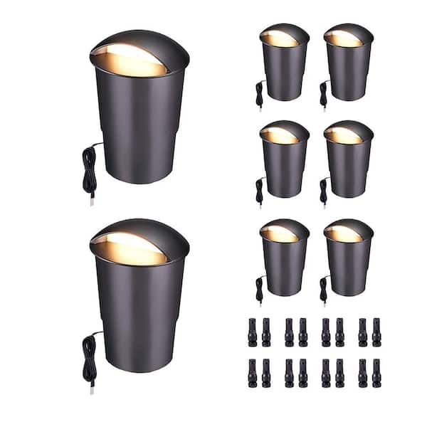 3W 12V Black Warm/Cool Wht LED Hard-Wrd Directional Ground Well