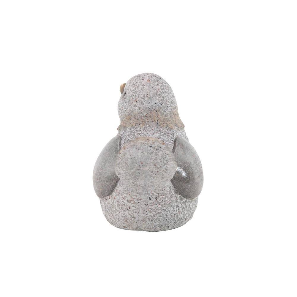 Gray Polystone Indoor Outdoor Bird Sculptures Set of 2