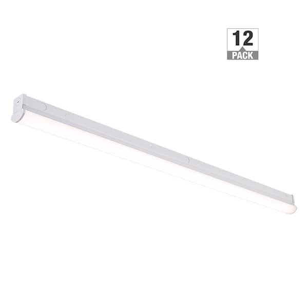 4 ft. Garage Workshop LED White Strip Light Fixture 3600LM 40W 120V Bright White 4000K Hardwire Non-Dimmable (12-Pack)