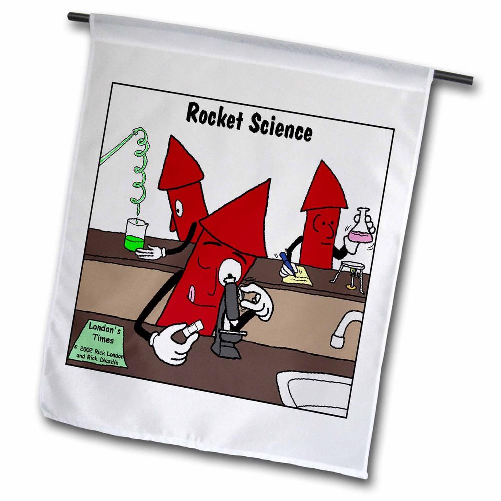 Rich Diesslins Funny Science Cartoons 1 ft. x 1-1/2 ft. Rocket Science Flag