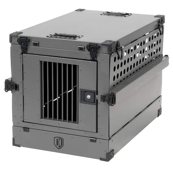 Hercules Safe Vehicle Transport Dog Crate with Heavy Duty Aluminum Construction, Collapsible-Medium