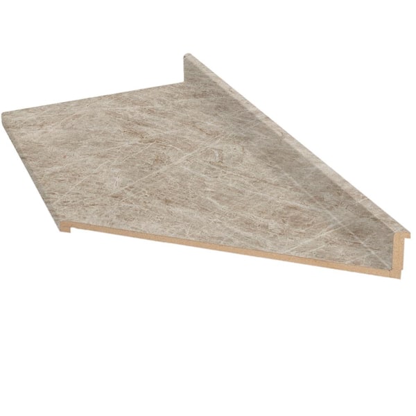Hampton Bay 10 ft. Right Miter Laminate Countertop in Textured Taj Mahal with Eased Edge and Integrated Backsplash