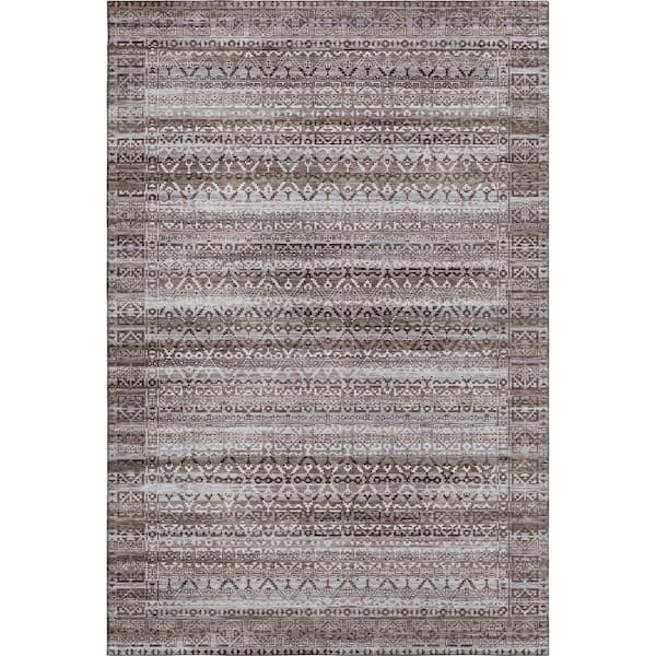Mayfield Premium Machine Washable Abstract AMF2101 Brown 10 ft. x 14 ft. Area Rug