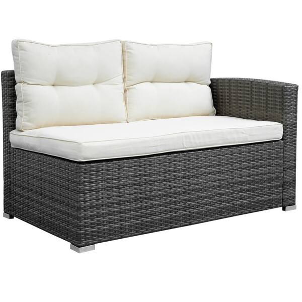 Anvil Gray 4-Piece Wicker Outdoor Sectional Sofa Set Patio