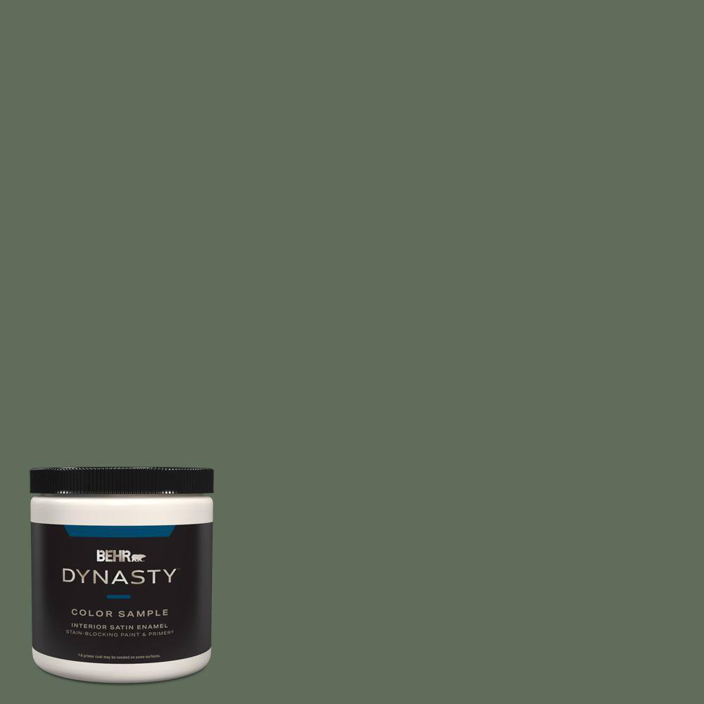 BEHR DYNASTY 8 oz. #PPU11-01 Royal Orchard Satin Enamel Stain-Blocking ...