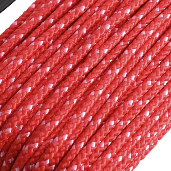 3/16 in. x 100 ft. Assorted Colors Polypropylene Diamond Braid Rope with  Winder