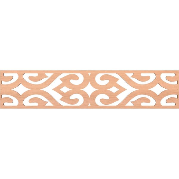 Ekena Millwork Keene Fretwork 0.25 in. D x 46.75 in. W x 10 in. L Alder Wood Panel Moulding