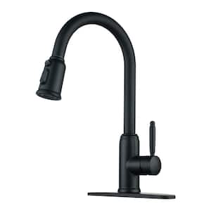 Single-Handle Pull Down Sprayer Kitchen Faucet in Black